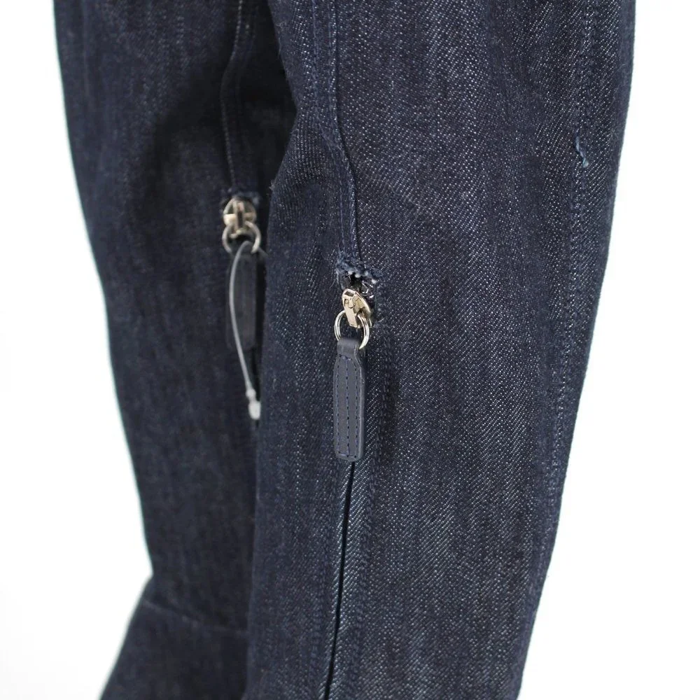 NEW Gianvito Rossi Dark Denim Heeled Over The Knee Thigh Boots Round Toe 36 US 6